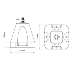 Plot support sol pour 140 kg écrou hexagonal M10