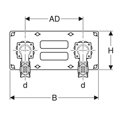Kit d'applique 90° FlowFit, en double Ø 12 mm 619.620.00.1