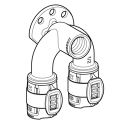 Applique double 90° FlowFit Ø 15/15/20 mm 620.832.00.1