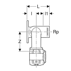 Applique double 90° FlowFit Ø 15/15/20 mm 620.832.00.1