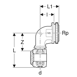 Lot de 10 appliques 90° FlowFit pour réservoir à encastrer Ø 12 mm 620.890.00.1