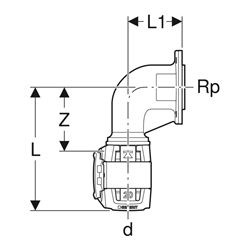 Lot de 5 appliques 90° FlowFit pour réservoir à encastrer Ø 12 mm 620.790.00.1