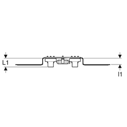 Applique 90° FlowFit prémontée, double, déportée, avec collier pour tube d’évacuation et coude de raccordement Ø 15 mm 619.681.0