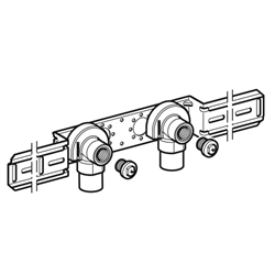 Applique 90° FlowFit prémontée, double, déportée, isolée Ø 12 mm 619.639.00.1