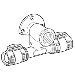 Lot de 10 appliques en T 90° FlowFit, déportée Ø 15 mm 620.951.00.1