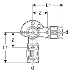 Lot de 10 appliques à angle droit 90° FlowFit Ø 15 mm 620.921.00.1