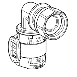 Lot de 5 coudes raccord 90° FlowFit avec écrou de serrage Ø 20 mm 620.693.00.1
