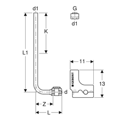 Lot de 2 coudes de raccordement 90° FlowFit en tube métallique avec raccord union pour eurocône Ø 12/20 mm 619.400.22.1