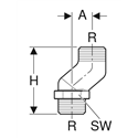 Coude de raccordement 90° FlowFit en tube métallique avec raccord union pour eurocône Ø 20 mm 653.478.00.1