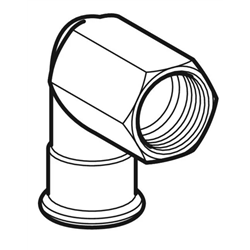 Coude de raccordement 90° FlowFit en tube métallique avec raccord union pour eurocône Ø 20 mm 653.478.00.1