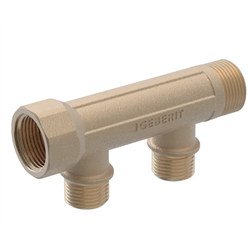 Nourrice de distribution FlowFit avec raccord fileté et départ pour MasterFix longueur 11,5 cm Ø 20/15/20 mm 653.428.00.1