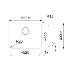 Evier Maris Fragranit MRG 110-52 Noir mat vidage manuel 276602