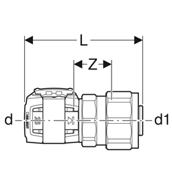 Raccord FlowFit avec raccord à visser sur tubes en PEX Ø 15 mm 620.731.00.1
