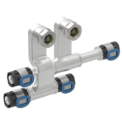Pack de tés de raccordement FlowFit pour aller et retour, avec raccord union pour eurocône Ø 12 mm 619.440.22.2