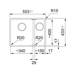 Evier Maris Fragranit MRG 160-34-15 Noir mat vidage automatique 282870