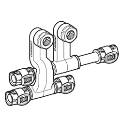 Pack de tés de raccordement FlowFit pour aller et retour, avec raccord union pour eurocône Ø 12 mm 619.440.22.2