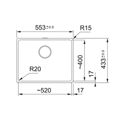 Evier Maris Fragranit MRG 210-52 Noir mat vidage manuel 280753