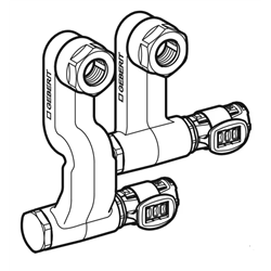 Pack d'embouts de raccordement FlowFit pour aller et retour, avec raccord union pour eurocône Ø 12 mm 619.460.22.1