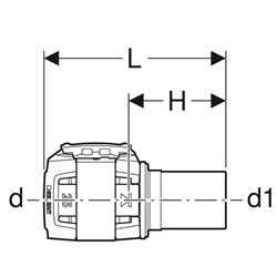 Raccord FlowFit Mapress, avec tube à insérer, acier inoxydable Ø 40 mm 620.256.00.1