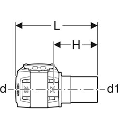 Lot de 10 raccords FlowFit sur Mapress, avec tube à insérer 15 mm 620.241.00.1