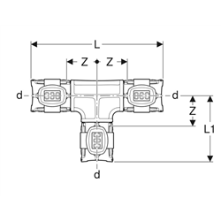 Lot de 10 tés égal FlowFit Ø 12 mm 620.080.00.1