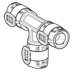 Lot de 5 tés égal FlowFit Ø 25 mm 620.083.00.1