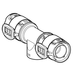 Lot de 5 tés FlowFit avec filetage femelle Ø 25/15/25 mm 620.153.00.1
