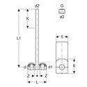 Lot de 2 tés de raccordement FlowFit en tube métallique avec raccord union pour eurocône Ø 15/20/15 mm 619.421.22.1