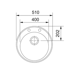 Evier Rotondo ronde Fragranit ROG 610-51 Noir mat 304244
