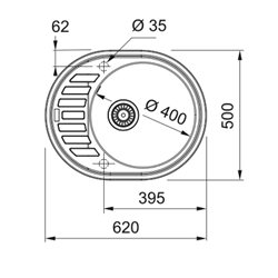 Evier Rotondo Fragranit ROG 611-62 Noir mat 303773