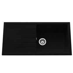 Evier Ancoline 1 bac grande cuve + 1 égouttoir Noir