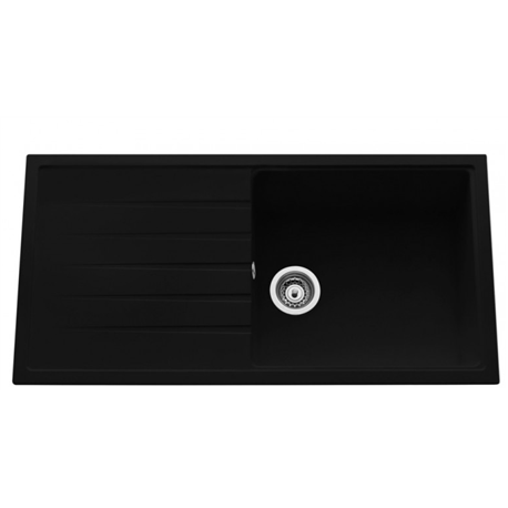 Evier Ancoline 1 bac grande cuve + 1 égouttoir Noir