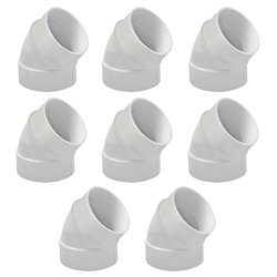 Sachet de 8 Coudés 45° Ø51 mm mâle/femelle