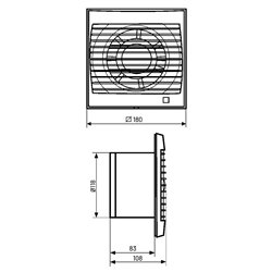Aérateur Decor 200 CZ 185 m3/h Clapet anti-retour