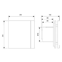Aérateur Silent design 200 CZ Blanc 175 m3/h Clapet anti-retour