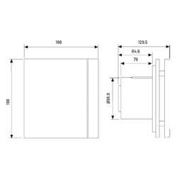 Aérateur Silent design 100 CRZ Silver 85 m3/h Temporisation
