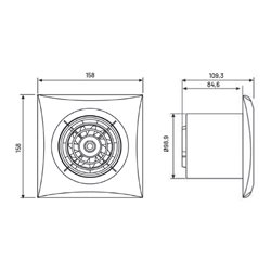 Aérateur Silent 100 CHZ Silver 95 m3/h Hygrostat