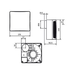Aérateur EBB Design 175 HM 80/150 m3/h Hygrostat
