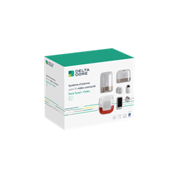 Pack alarme 8 zones sans fil connecté avec transmetteur GSM et détecteur de levée de doute Tyxal+ vidéo