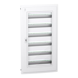 Coffret électrique PrismaSeT XS LVSXH624 6 rangées de 24 modules encastré avec porte transparente