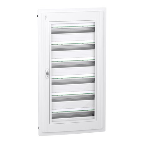 Coffret électrique PrismaSeT XS LVSXH624 6 rangées de 24 modules encastré avec porte transparente