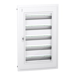Coffret électrique PrismaSeT XS LVSXH524 5 rangées de 24 modules encastré avec porte transparente