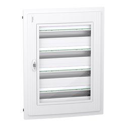 Coffret électrique PrismaSeT XS LVSXH424 4 rangées de 24 modules encastré avec porte transparente