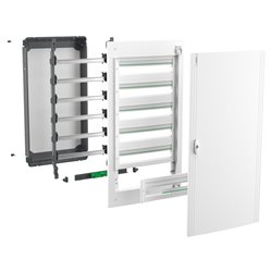 Coffret électrique PrismaSeT XS LVSXG424 4 rangées de 24 modules encastré avec porte opaque