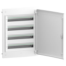 Coffret électrique PrismaSeT XS LVSXG424 4 rangées de 24 modules encastré avec porte opaque
