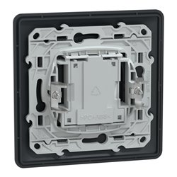 Prise téléphone en T avec plaque Ovalis S340496 8 contacts anthracite