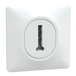 Prise téléphone en T avec plaque Ovalis S320496 8 contacts blanc