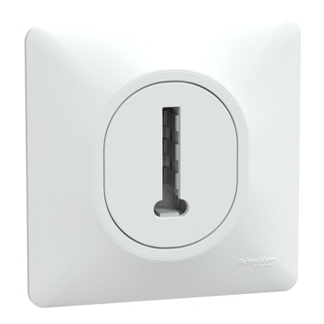Prise téléphone en T avec plaque Ovalis S320496 8 contacts blanc