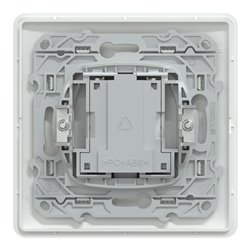 Prise téléphone en T avec plaque Ovalis S320496 8 contacts blanc