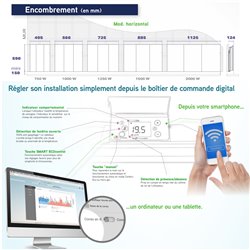 Radiateur à inertie Ozéo Horizontal 2000 Watts A693487 Blanc